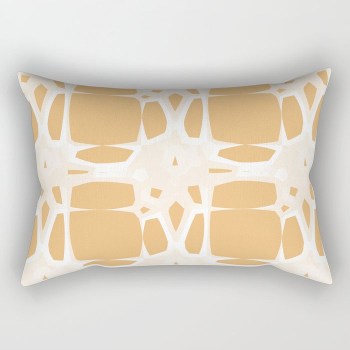 Mid Century 1960s Modern Retro Stars Beige Yellow Rectangular Pillow