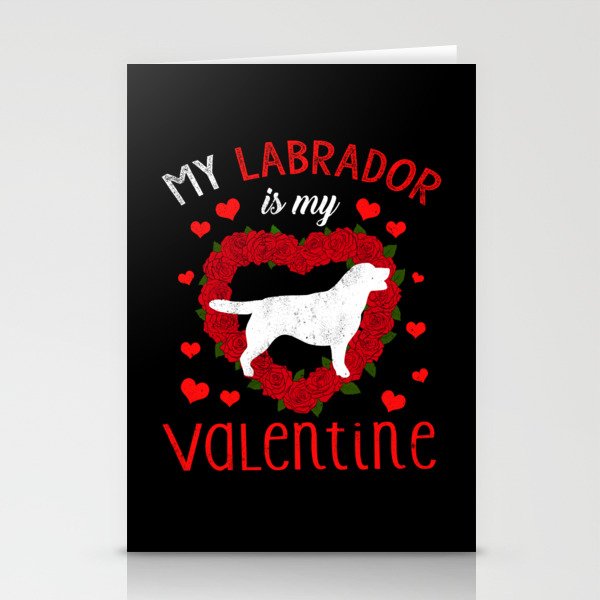 Dog Animal Hearts Dog Labrador My Valentines Day Stationery Cards