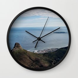 Lion's Head Robben Island Cape Town Ocean, South Africa Wall Clock