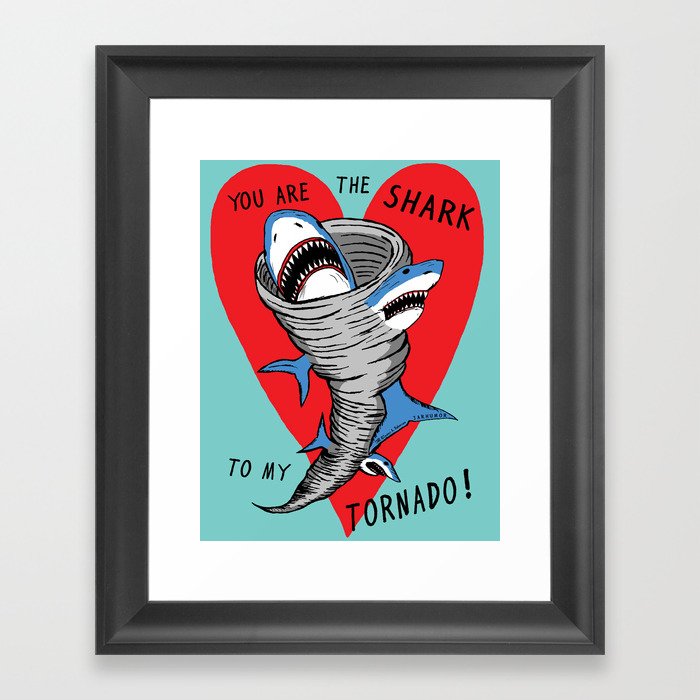 Shark To My Tornado Framed Art Print