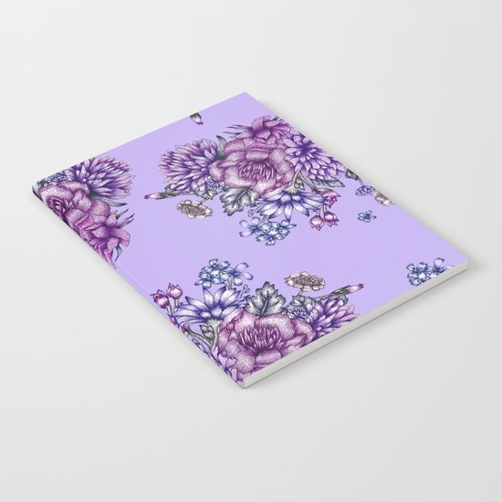 Vintage Purple Florals Notebook