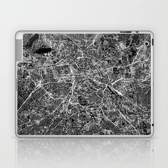 Berlin Black Map Laptop & iPad Skin