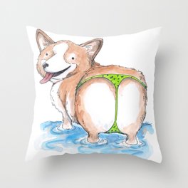 Cute Corgi Butt Throw Pillow