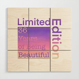 36 Year Old Gift Gradient Limited Edition 36th Retro Birthday Wood Wall Art