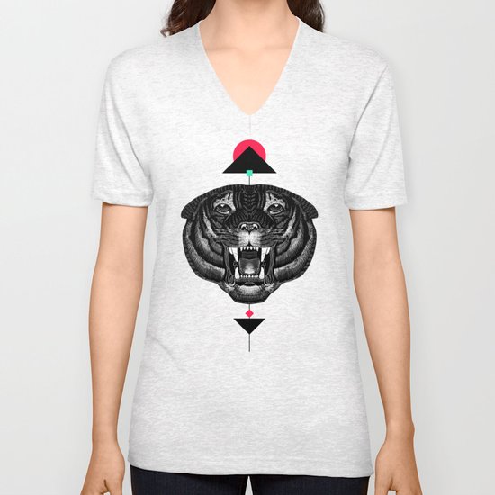 Roar My *--Tiger--* Unisex V-Neck
