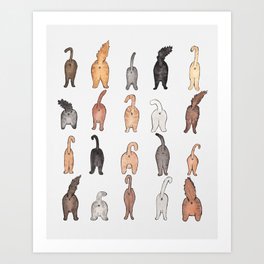 Cat butts Art Print