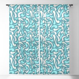 Turquoise Abstract Swirls Sheer Curtain