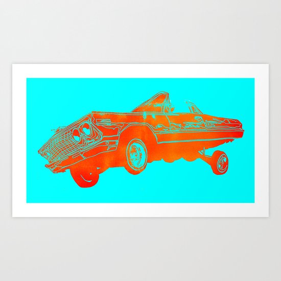 Orange Lowrider Art Print