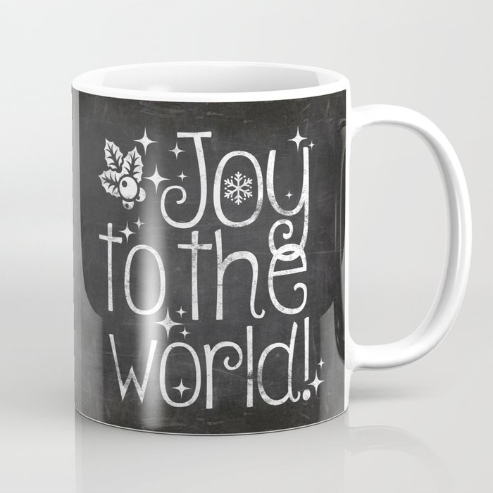 Joy to the world chalkboard christmas lettering Coffee Mug