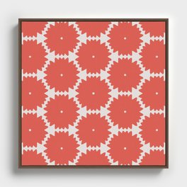 Red Stars of Christmas Pattern Geometric Abstract Framed Canvas