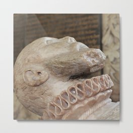 Carved Alabaster Head of Thomas Wentworth  Metal Print | Intricate, Wentworth, Rotherham, Surveyors, Archaeologists, Effigy, Chesttomb, Photo, Churchyard, Thomaswentworth 
