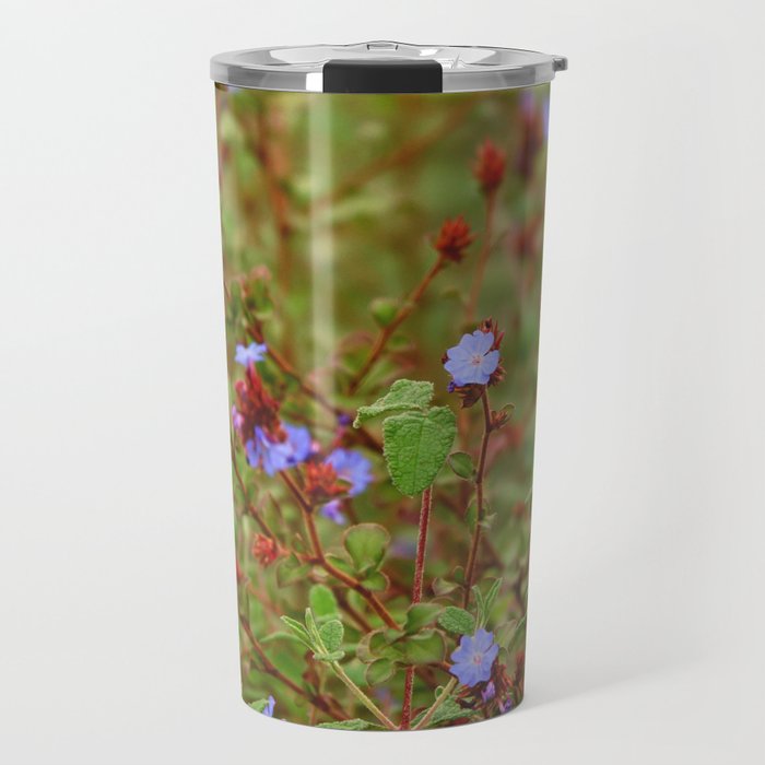 Blue Plumbago flowers | Wildflower meadow  Travel Mug