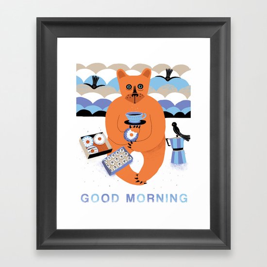 Good morning Bear Framed Art Print