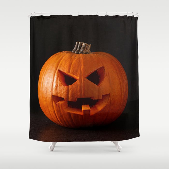 Carved Halloween Pumpkin  Shower Curtain