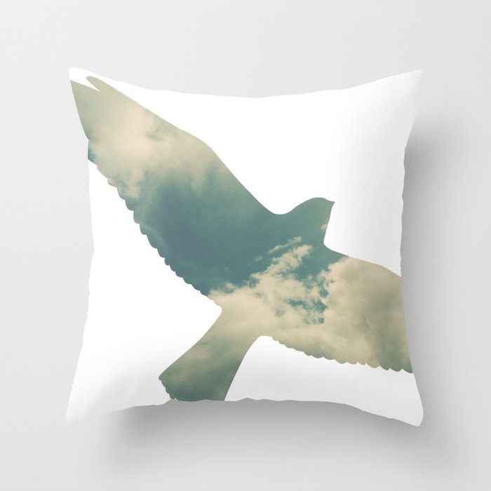 Cloud Bird Throw Pillow