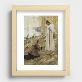 Albert Edelfelt - Christ and Mary Magdalene Recessed Framed Print