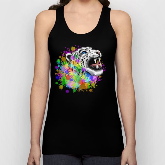 Leopard Psychedelic Paint Splats Unisex Tank Top
