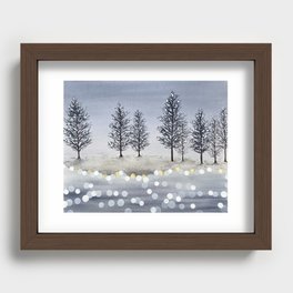 Winter on the Lake Recessed Framed Print