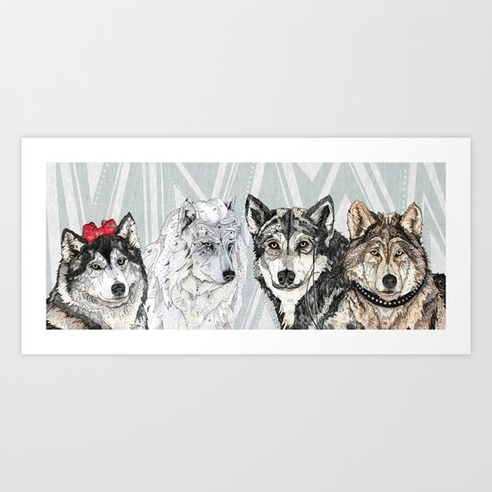 Wolf Family Portrait Art Print