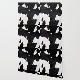 Black and white spotty cow faux fur Wallpaper