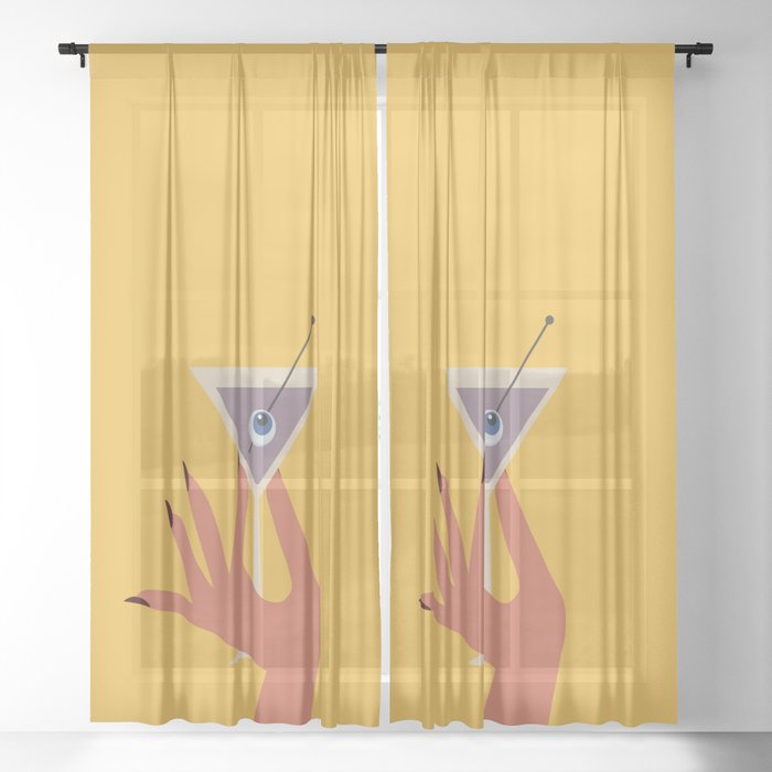 Vodka Martini - Boo Drink Sheer Curtain