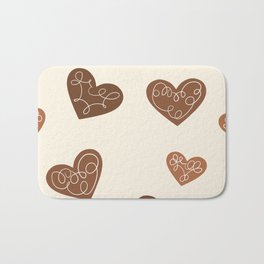 Gingerbread Hearts Creme Bath Mat