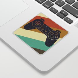 Retro Vintage Design With Controller Video Game Lover's Gift Sticker