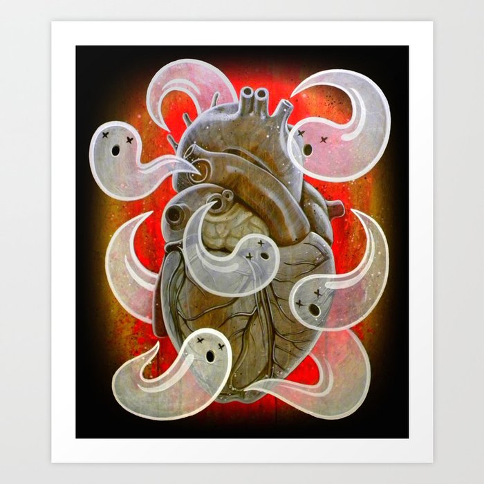 "A HEART FULL OF GHOSTS" Art Print
