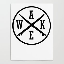 Wake for wakeboarder and wake surfer Poster