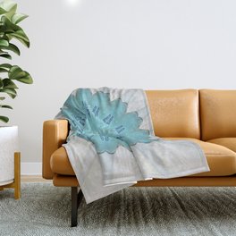 Turquoise Starburst Abstract Throw Blanket