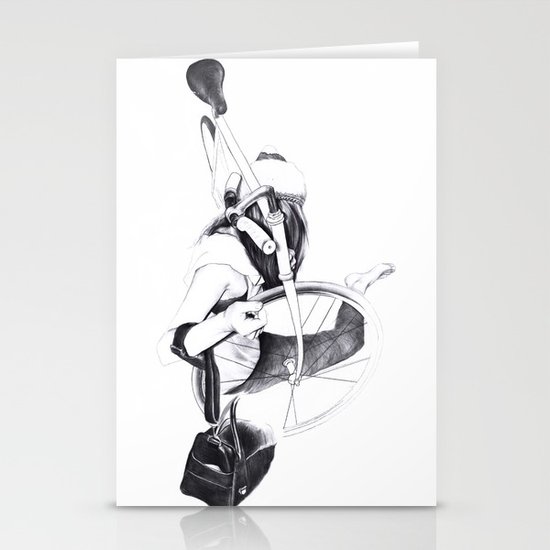 Bike girl Stationery Cards