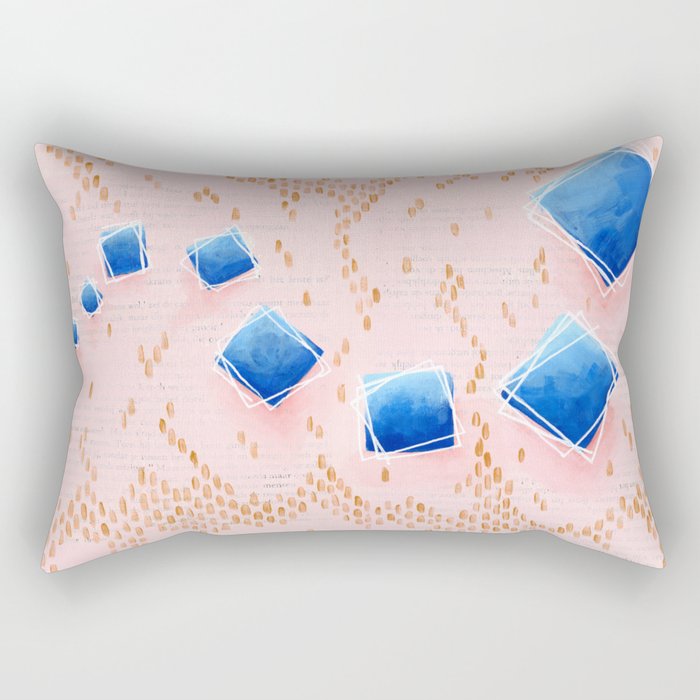 Book pages blue squares Rectangular Pillow