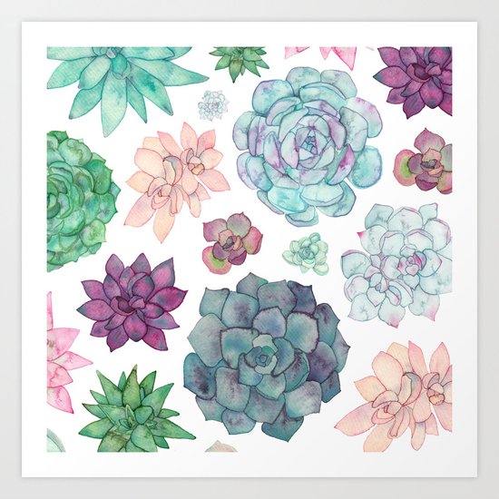 Succulent Garden Art Print