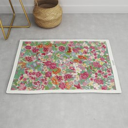 Colorful Flower Pattern Area & Throw Rug