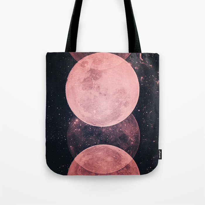 Pink Moon Phases Tote Bag