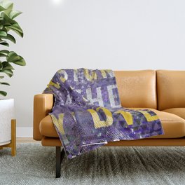 GRAPHIC ART Design the life you love | ultraviolet & golden Throw Blanket
