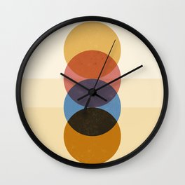 Abstraction_SUNRISE_SUNSET_CIRCLE_RISING_COLORFUL_POP_ART_0425A Wall Clock