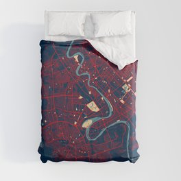 Baghdad City Map of Iraq - Hope Duvet Cover