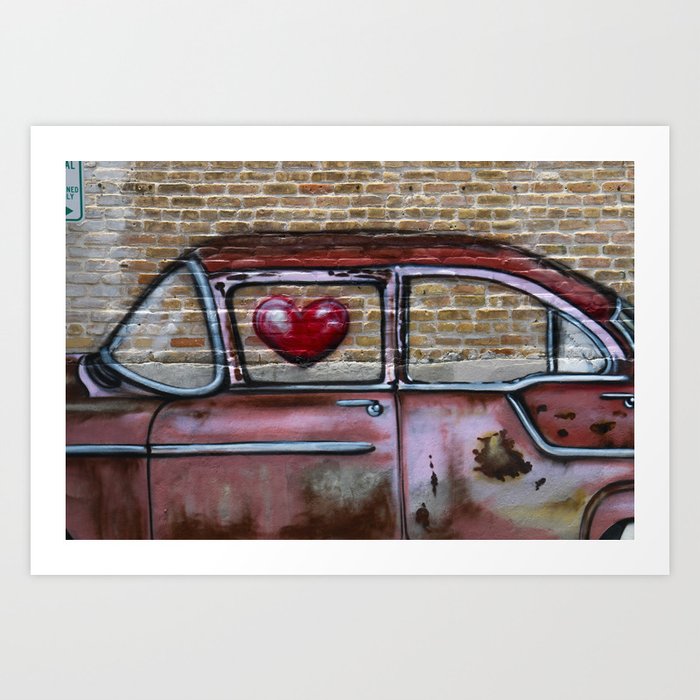 Car Graffiti Urban Street Art Culture Austin Art Print by flower art elm Society6
