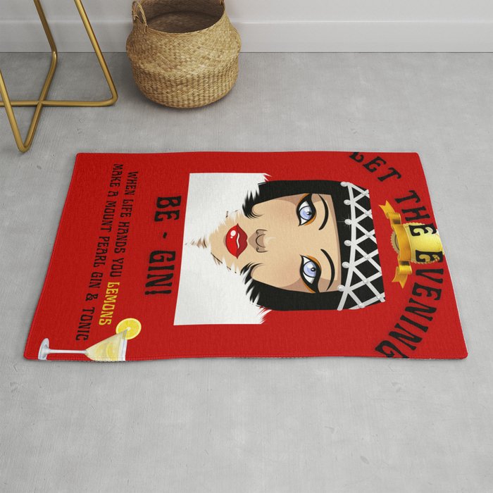 Let the Evening Be Gin!  Diamond Ice Palace Flapper Mount Pearl Gin and Tonic 'if life gives you lemons' vintage advertisement poster / posters Rug