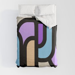 Abstract Vibrant Purple Blue Arches Duvet Cover