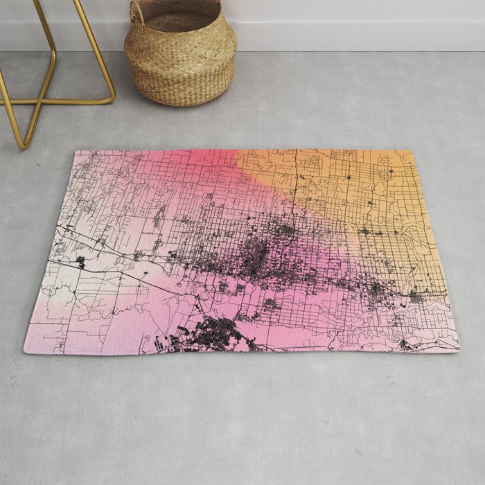 McAllen, USA. Colorful City Map  Rug