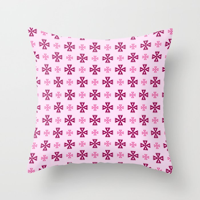 geometric flower 93 pink Throw Pillow