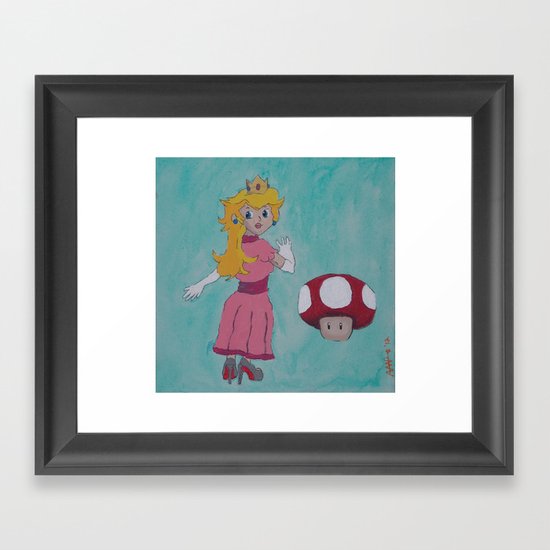"Red Bottom" Peach Framed Art Print