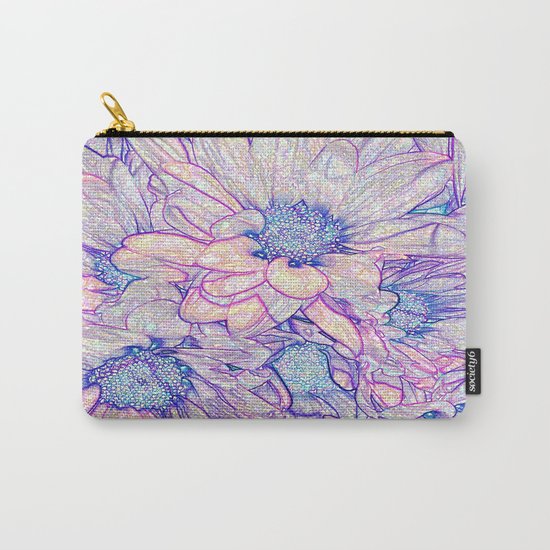 Colorful Floral Sketch Abstract Carry-All Pouch