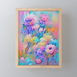 Pastel Color Flowers Watercolor Abstract Painting #3 Framed Mini Art Print