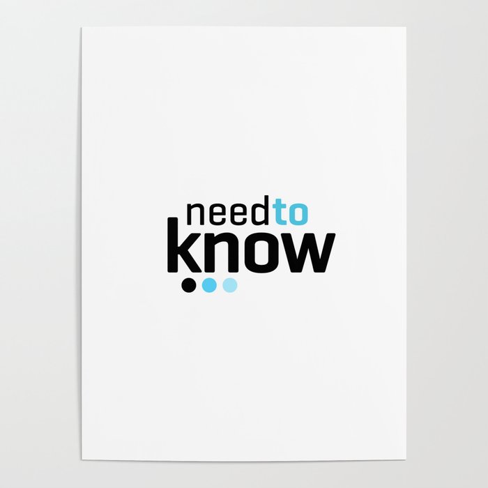 need to know Poster