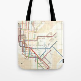 1972 Vignelli NYC Subway Map Tote Bag