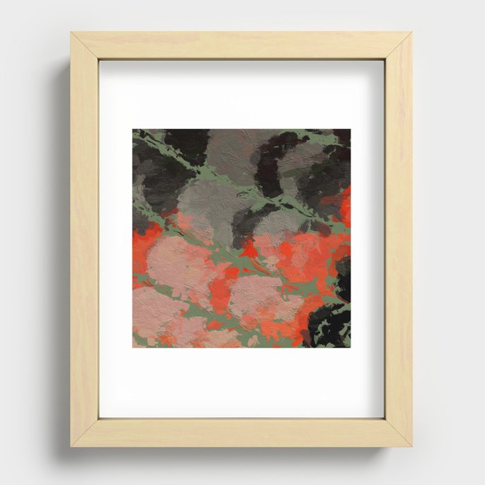 Abstract Red and Gray Recessed Framed Print