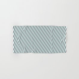[ Thumbnail: Light Cyan & Gray Colored Lined/Striped Pattern Hand & Bath Towel ]